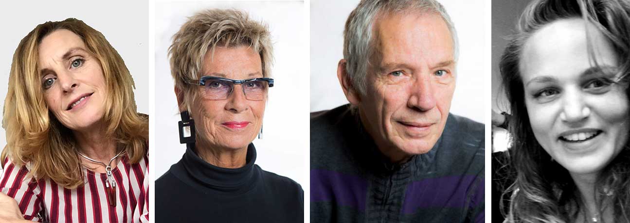 V.l.n.r.: Linda Meulenhoff, Magda Frandsen, Jos Kaarsemaker, Tamar Sleven